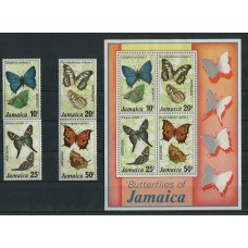 MARIPOSAS FLORA SERIE COMPLETA DE ESTAMPILLAS MINT + BLOQUE JAMAICA 17 EUROS !!